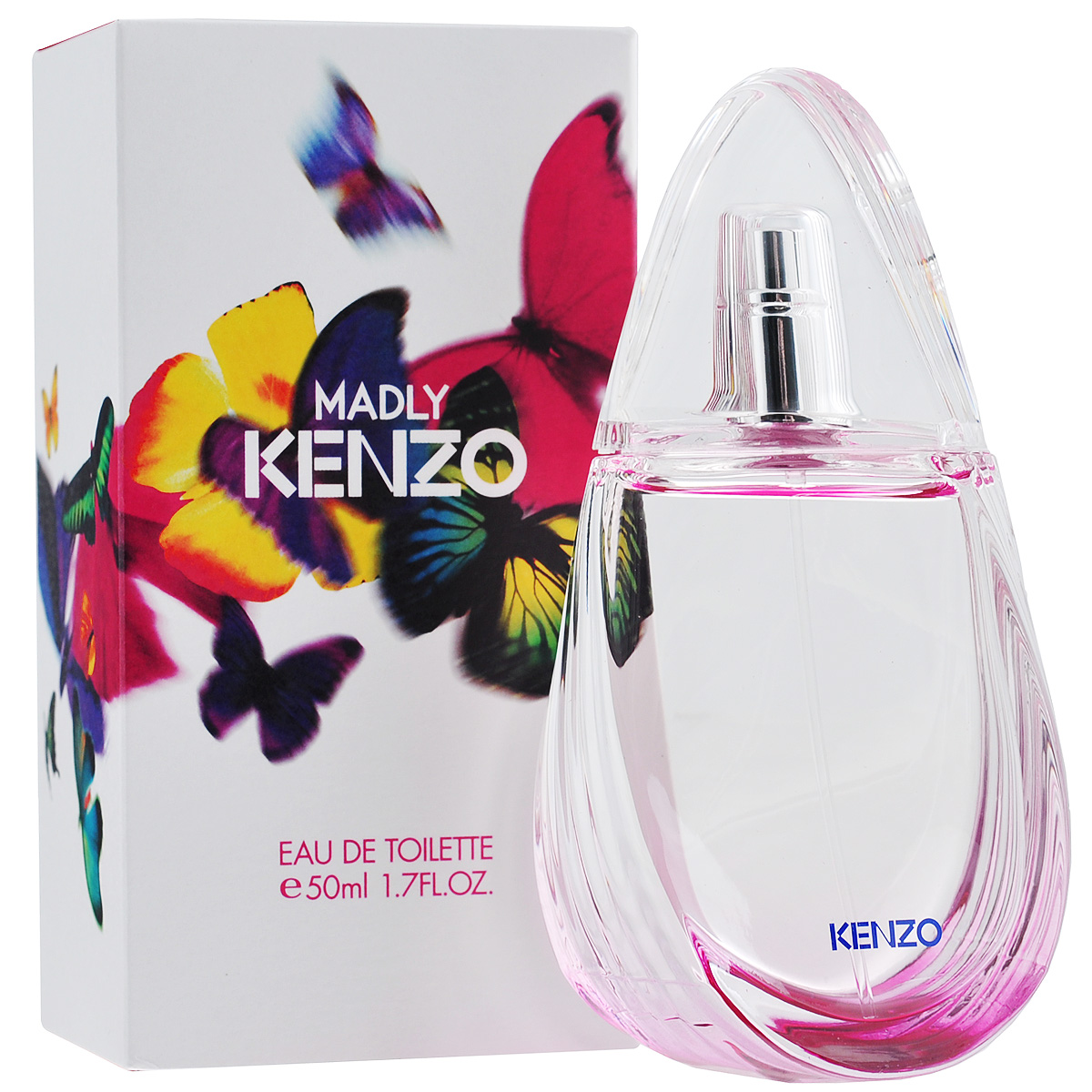 Kenzo Туалетная вода Madly, женская, 50 млK96170500 Kenzo Туалетная вода Madly, женская, 50 млK96170500Kenzo Madly - дом Kenzo говорит о тех чувствах, которые вдохновляют женщин на безрассудства и дарят ей свободу быть собой. Эту тему безрассудной любви воспевает Madly, а изящный флакон в виде крыльев бабочки вторит ему, говоря о чем-то восхитительном и неуловимом. Влюбленность и любовь, как начало и продолжение истории вспыхнувших чувств. Kenzo Madly - это пробуждение чувств, погружение в волнующую атмосферу влюбленности, легкое и беззаботное настроение, окрыленность и ощущение полета! Классификация аромата : фруктовый, цветочный. Пирамида аромата : Верхние ноты: груша, личи. Ноты сердца: цветок гелиотропа, жасмин. Ноты шлейфа: кедр, мускус. Ключевые слова Легкий, романтичный, влекущий, беззаботный! Характеристики: Объем: 50 мл. Производитель: Франция. Туалетная вода - один из самых популярных видов парфюмерной продукции. ...