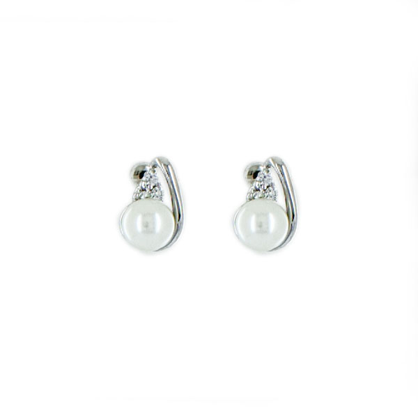 Серьги Taya, цвет: серебристый, перламутровый. T-B-4815-EARR-RH.PEARLT-B-4815-EARR-RH.PEARL Серьги Taya, цвет: серебристый, перламутровый. T-B-4815-EARR-RH.PEARLT-B-4815-EARR-RH.PEARLОригинальные серьги Taya выполнены из металла серебристого цвета и украшены белыми цирконами и искусственным жемчугом. Серьги застегиваются на застежку-гвоздик. Такие серьги позволят вам с легкостью воплотить самую смелую фантазию и создать собственный, неповторимый образ.