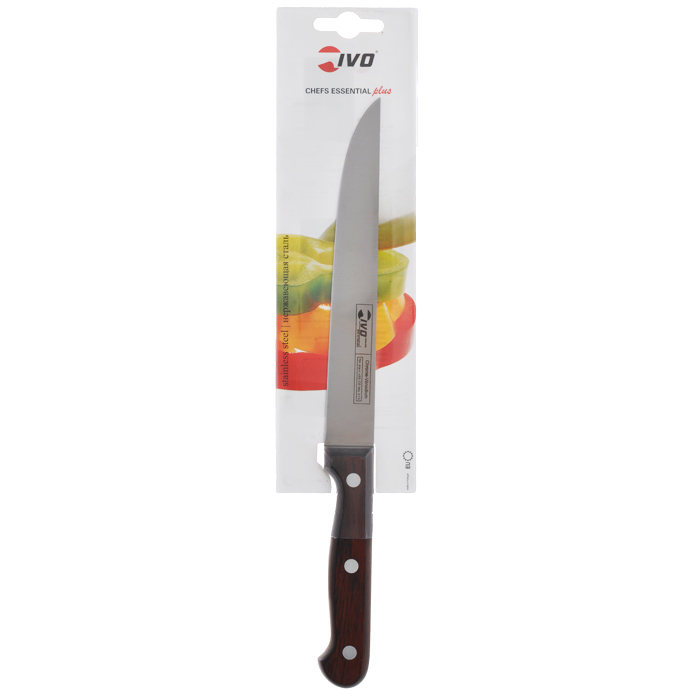Нож Ivo, для резки мяса, длина лезвия 18 см12026 Нож Ivo, для резки мяса, длина лезвия 18 см12026Нож для резки мяса Ivo изготовлен из высококачественной стали. Рукоятка, выполненная из пластика с оформлением под дерево, удобно лежит в руке, не скользит и делает резку удобной и безопасной. Практичный и функциональный нож Ivo займет достойное место среди аксессуаров на вашей кухне.