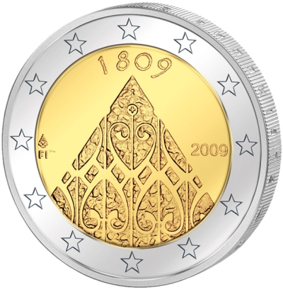Монета номиналом 2 евро 200 лет автономии Финляндии. Финляндия, 2009 годL2070 E Монета номиналом 2 евро 200 лет автономии Финляндии. Финляндия, 2009 годL2070 EМонета номиналом 2 евро 200 лет автономии Финляндии. Финляндия, 2009 год Диаметр 2,5 см. Сохранность UNC (без обращения).