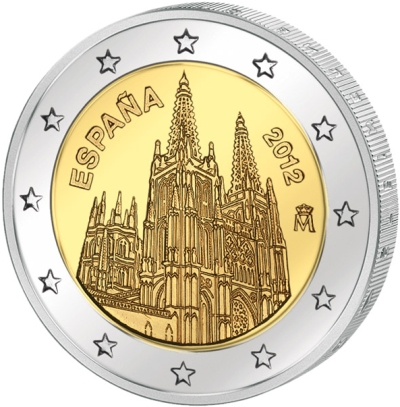 Монета номиналом 2 евро Кафедральный собор в Бургосе. Испания, 2012 год211104 Монета номиналом 2 евро Кафедральный собор в Бургосе. Испания, 2012 год211104Монета номиналом 2 евро Кафедральный собор в Бургосе. Испания, 2012 год. Диаметр 2,5 см. Сохранность UNC (без обращения).