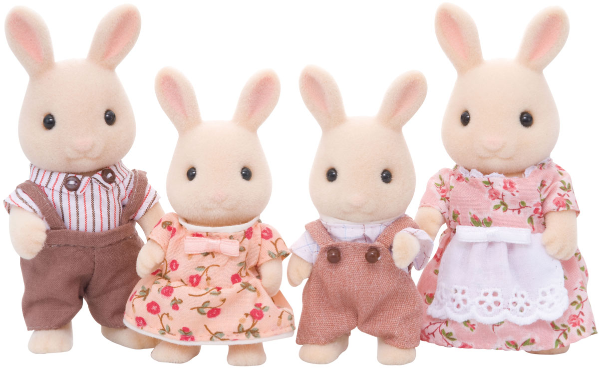 Sylvanian Families Набор фигурок Семья Молочных Кроликов3144 Sylvanian Families Набор фигурок Семья Молочных Кроликов3144Игровой набор Sylvanian Families Семья Молочных Кроликов привлечет внимание вашей малышки и не позволит ей скучать. Набор включает в себя фигурки кроликов: мамы, папы, дочки и сыночка. Симпатичные животные выполнены из пластика и покрыты мягким приятным на ощупь флоком. Они одеты в костюмчики и платья, которые с легкостью можно снять при необходимости. Ваша малышка будет часами играть с набором, придумывая различные истории. Sylvanian Families - это целый мир маленьких жителей, объединенных общей легендой. Жители страны Sylvanian Families - это кролики, белки, медведи, лисы и многие другие. У каждого из них есть дом, в котором есть все необходимое для счастливой жизни. В городе, где живут герои, есть школа, больница, рынок, пекарня, детский сад и множество других полезных объектов. Жители этой страны живут семьями, в каждой из которой есть дети. В домах Sylvanian Families царит уют и гармония. Домашние животные радуют хозяев. Здесь продумана каждая...