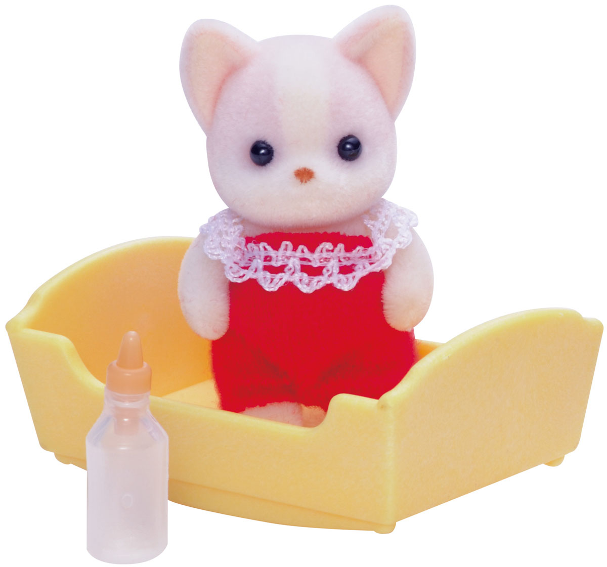 Sylvanian Families Фигурка Малыш Чихуахуа3423 Sylvanian Families Фигурка Малыш Чихуахуа3423Игровой набор Sylvanian Families Малыш Чихуахуа привлечет внимание вашей малышки и не позволит ей скучать. Набор включает в себя фигурку Чихуахуа, одетого в красный костюмчик, и аксессуары для него: желтую люльку и бутылочку для кормления. Фигурка животного выполнена из пластика и покрыта мягким приятным на ощупь флоком. Ваша малышка будет часами играть с набором, придумывая различные истории. Sylvanian Families - это целый мир маленьких жителей, объединенных общей легендой. Жители страны Sylvanian Families - это кролики, белки, медведи, лисы и многие другие. У каждого из них есть дом, в котором есть все необходимое для счастливой жизни. В городе, где живут герои, есть школа, больница, рынок, пекарня, детский сад и множество других полезных объектов. Жители этой страны живут семьями, в каждой из которой есть дети. В домах Sylvanian Families царит уют и гармония. Домашние животные радуют хозяев. Здесь продумана каждая мелочь, от одежды до мебели и...
