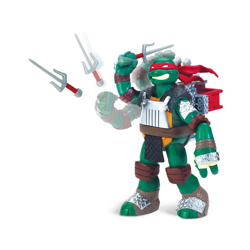 Фигурка Turtles Рафаэль, с метательным механизмом, 15 см91103 Фигурка Turtles Рафаэль, с метательным механизмом, 15 см91103Фигурка Turtles Рафаэль станет прекрасным подарком для вашего ребенка. Она выполнена из прочного пластика в виде персонажа команды TMNT - Черепашки-Ниндзя Рафаэль. Голова, руки и ноги фигурки подвижны, что позволит придавать Рафаэль различные позы. Фигурка оснащена метательным механизмом. Необходимо вставить входящие в набор три кинжала-сай в отверстия в рюкзаке Рафаэль и подвигать фигуркой из стороны в сторону. Оружие зарядится автоматически и выстрелит. Ваш ребенок будет часами играть с этой фигуркой, придумывая различные истории с участием любимого героя. Они подверглись мутации и обучались искусству ниндзюцу у великого сэнсэя Сплинтера. Черепашки-Ниндзя готовы выбраться из своего секретного убежища и спасти мир от сил зла! Черепашки-Ниндзя впервые появились на страницах комиксов в далеких 80-х. Черепашки перебрались на телевидение по воле студии Murakami-Wolf-Swenson (MWS) и продолжали радовать своих поклонников в течение десяти лет (1987-1996). 5 лет...