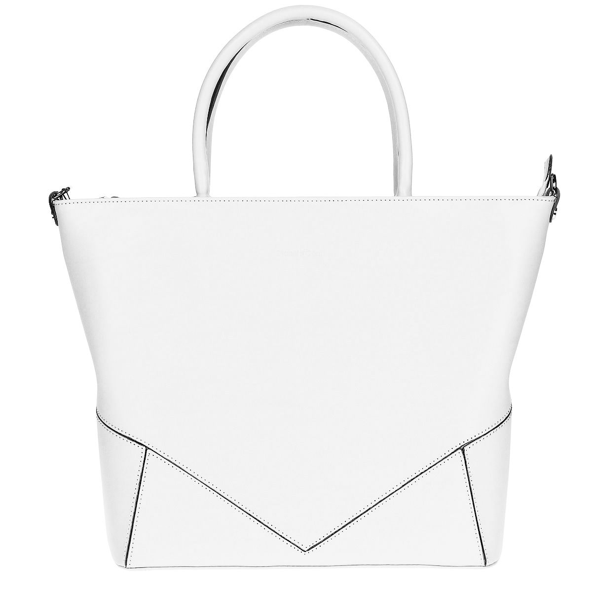Женская сумка Gianni Conti, цвет: белый. 843940E Bianco843940E white Женская сумка Gianni Conti, цвет: белый. 843940E Bianco843940E whiteСтильная сумка Gianni Conti выполнена из натуральной кожи белого цвета. Сумка имеет одно отделение, которое закрывается на застежку-молнию. Внутри расположен вшитый кармашек на молнии, открытый кармашек, два кармашка для мелочей и мобильного телефона, один кармашек для пишущих принадлежностей. На задней стороне сумки расположен вшитый кармашек на молнии. Сумка оснащена удобными ручками и съемным плечевым ремнем. Сумка оснащена ножками для лучшей устойчивости. Фурнитура - серебристого цвета. Сумка - это стильный аксессуар, который подчеркнет вашу индивидуальность и сделает ваш образ завершенным. Характеристики: Материал: натуральная кожа, текстиль, металл. Цвет: белый. Размер сумки: 40 см х 30 см х 12 см. Высота ручек: 15 см. Длина плечевого ремня: 60-120 см. Артикул: 843940E Bianco.