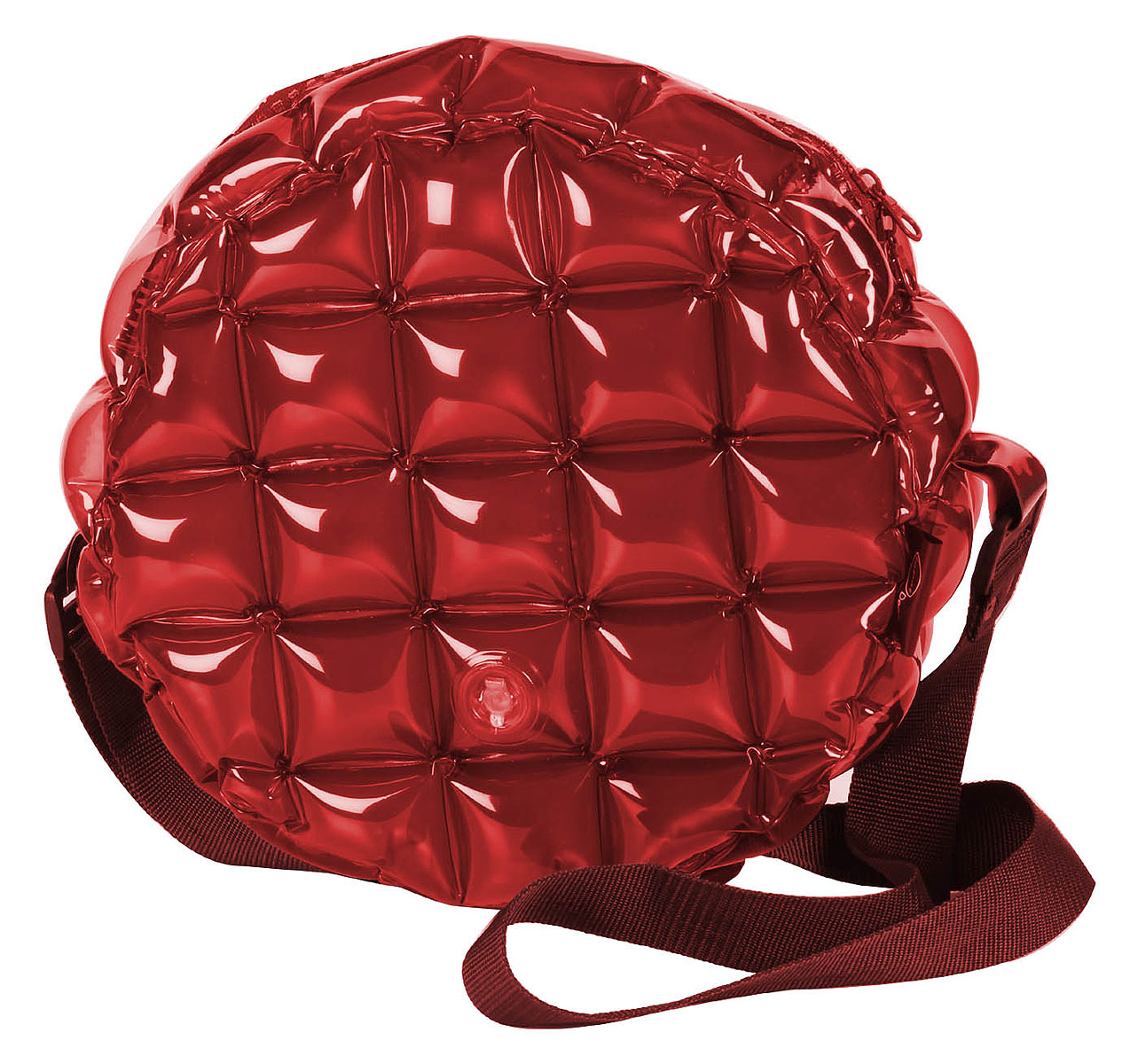 Сумка надувная Inflat Decor, цвет: бордовый. 01200120 Funky Red Сумка надувная Inflat Decor, цвет: бордовый. 01200120 Funky RedЯркая надувная сумка - великолепный аксессуар на лето! Сумка круглой формы выполнена из ПВХ и снабжена ручкой из полиэстера. Модель закрывается на застежку-молнию. Сумка легко надувается при помощи мини-насоса (входит в комплект) или рта. В сдутом виде сумка очень компактна и не займет много места. Надувная сумка - отличное решение для летней прогулки. Характеристики: Материал: ПВХ, полиэстер. Размер сумки: 33 см х 33 см х 13 см.