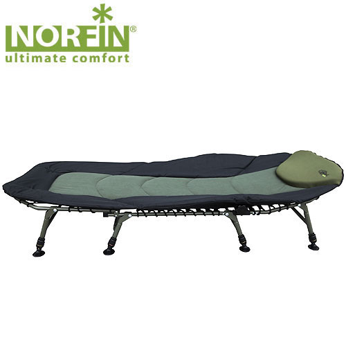 Кровать карповая Norfin Bradford NFNF-20610 Кровать карповая Norfin Bradford NFNF-20610Кровать складная Norfin Bradford NF, максимально просторная. Рама с эластичным матрасом. Сложная форма спинки для дополнительного комфорта, мягкая подушка, восемь трехсекционных независимо регулируемых по высоте ножек с широкими опорами.