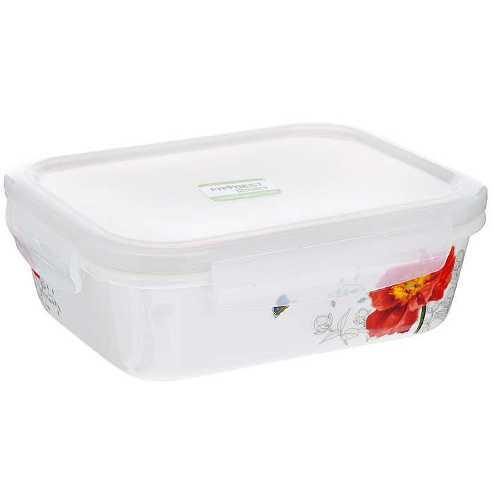 Контейнер для продуктов Frybest фарфоровый, прямоугольный, 630 млMAK-063 Контейнер для продуктов Frybest фарфоровый, прямоугольный, 630 млMAK-063Прямоугольный контейнер для продуктов Frybest выполнен из высококачественного фарфора белого цвета и украшен цветочным рисунком. Контейнер оснащен удобной крышкой из прозрачного пластика, которая плотно закрывается на 4 защелки. Основные преимущества: - экологичность (не содержит вредных и ядовитых материалов); - герметичность (превосходная герметичность позволяет сохранить свежесть продуктов); - чистота и гигиеничность (цвет материала не блекнет со временем, покрытие не впитывает запах); - утонченный европейский дизайн (прекрасное украшение стола); - удобство использования (подходит для мытья в посудомоечной машине, хранения в холодильной и морозильной камере). Характеристики: Материал: пластик, фарфор. Объем: 630 мл. Размер контейнера: 12,5 см х 16,5 см. Высота (без учета крышки): 5 см. Высота (с учетом крышки): 6 см. Размер упаковки: 19,5 см х 14,5 см х 6,5 см. Артикул: MAK-063.
