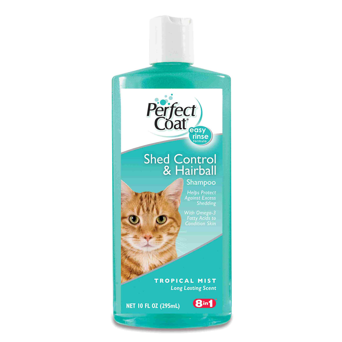 Шампунь для кошек 8 in 1 Perfect Coat, против линьки и колтунов, 295 мл1006374 Шампунь для кошек 8 in 1 Perfect Coat, против линьки и колтунов, 295 мл1006374Шампунь для кошек 8 in 1 Perfect Coat предназначен для уменьшения чрезмерного выпадения шерсти и предотвращения образования волосяных комков в желудке. Антиоксиданты и омега-3 жирные кислоты хорошо увлажняют, питают шерсть, придают ей яркость и здоровый вид. Легко смываемая формула. С ароматом тропических фруктов. Применение: Обильно нанесите на влажную шерсть. Распределите шампунь массирующими движениями, продвигаясь от головы к хвосту и избегая попадания шампуня в глаза. Полностью смойте водой. При необходимости повторить. Расчешите шерсть, чтобы она не спуталась, и высушите полотенцем. Состав: вода, натрия лаурет сульфат, хлорид натрия, кокамид DEA, кокамидопропил бетаин, гликоль стеарат, гель Алоэ Вера, витамин Е ацетат, омега 3 жирные кислоты, масло семян льна, ароматизатор, полисорбат 80, полисорбат 20, пропилен гликоль, диазолидинил мочевины, метилпарабен, пропилпарабен, красители. Товар сертифицирован