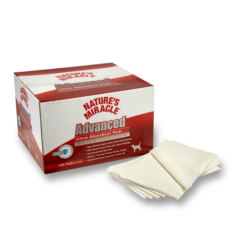 Пеленки ультра-впитывающие для собак 8 in 1 Natures Miracle, 69 см х 58 см, 100 шт5057723 Пеленки ультра-впитывающие для собак 8 in 1 Natures Miracle, 69 см х 58 см, 100 шт5057723Ультра-впитывающие пеленки для собак 8 in 1 Natures Miracle идеально подходят для больших собак и для животных, которых надолго оставляют в одиночестве. Пеленки имеют очень большой размер и содержат супер-абсорбирующие полимеры, способные впитывать до 6 чашек жидкости. Технология Quick-Dry позволяет быстро впитывать влагу. Аттрактанты в составе пеленки привлекают внимание животных к ней. Пеленки ультра-впитывающие идеально подходят для щенков в период приучения к гигиене, а также для крупных собак во время поездок или длительного пребывания в одиночестве. Способ применения: Разверните пеленку и постелите на пол пластиковой стороной вниз. Убедитесь, что пеленка лежит на расстоянии от спального места животного и его миски, что она легко доступна для собаки. Дайте собаке понюхать пеленку, чтобы она почувствовала запах аттрактанта и аромат травы. Поощряйте животное каждый раз, как оно сходит в туалет на пеленку. Если собака...
