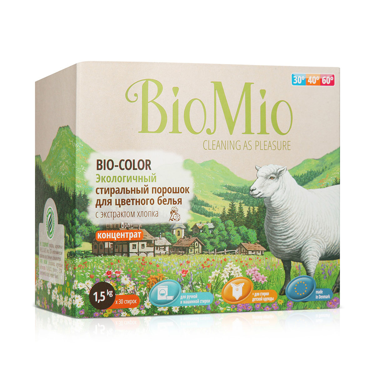 Стиральный порошок BioMio, для цветного белья, с экстрактом хлопка, 1,5 кгПЦ-415 Стиральный порошок BioMio, для цветного белья, с экстрактом хлопка, 1,5 кгПЦ-415Экологичный стиральный порошок BioMio эффективно удаляет пятна и загрязнения, сохраняя структуру ткани и первозданный цвет. Подходит для ручной и машинной стирки. Концентрированная формула обеспечивает экономичный расход. Идеально подходит для стирки детского белья и одежды людей с чувствительной кожей. Полностью выполаскивается, исключает попадание на кожу моющих средств, способных вызывать раздражение чувствительной кожи. Средство без запаха не содержит эфирных масел, что делает его абсолютно безопасным для детской одежды. Безопасен для планеты. Не содержит: фосфаты, агрессивные ПАВ, SLS/SLES, хлор, EDTA, нефтехимические красители, искусственные ароматизаторы. BioMio - линейка эффективных средств для дома, использование которых приносит только удовольствие. Уборка помогает не только очистить и гармонизировать свое пространство, но и себя, свои мысли, поэтому важно ее делать с радостью. Средства, созданные с любовью и заботой, помогут в этом и идеально...