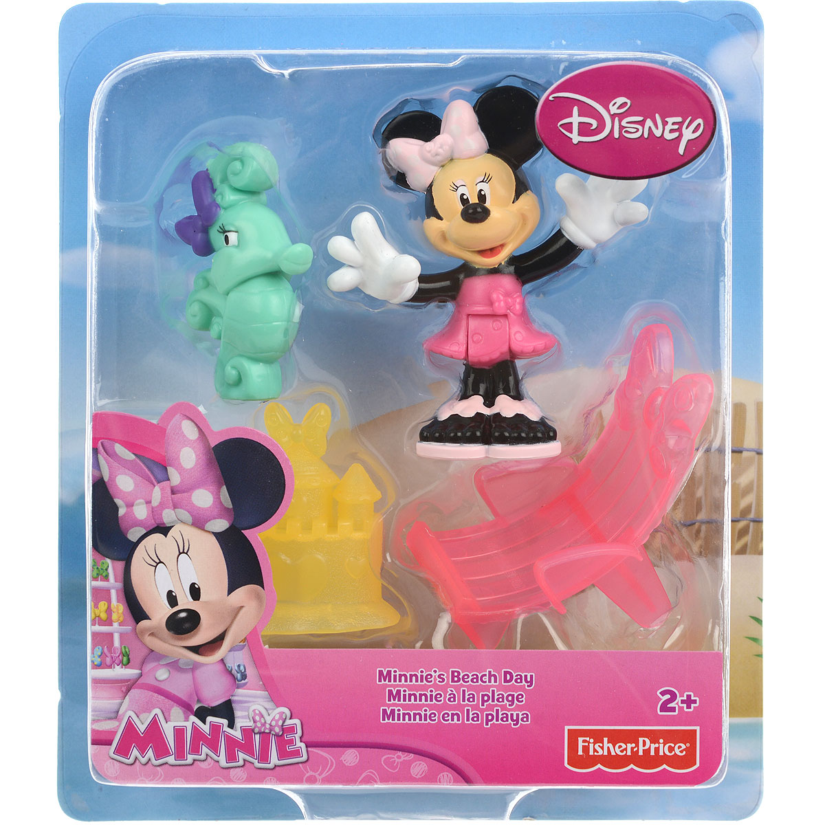 Mickey Mouse Игровой набор Минни и Дейзи: День на пляже МинниW5123/Y1882 Mickey Mouse Игровой набор Минни и Дейзи: День на пляже МинниW5123/Y1882Игровой набор Mickey Mouse Минни и Дейзи: День на пляже Минни привлечет внимание вашей малышки и не позволит ей скучать. Набор включает в себя фигурку Минни в пляжном платьице и сланцах, украшенный бантом шезлонг, морской конек и песочный замок. Ваша малышка часами будет играть с набором, придумывая разные истории. Порадуйте ее таким замечательным подарком!