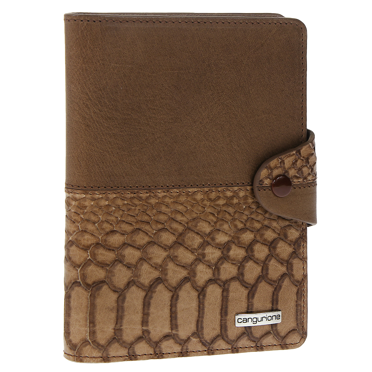 Обложка для автодокументов Cangurione, цвет: коричневый. 3341-031 DP-ANC3341-031 DP-ANC/Light Brown Обложка для автодокументов Cangurione, цвет: коричневый. 3341-031 DP-ANC3341-031 DP-ANC/Light BrownОбложка для автодокументов Cangurione выполнена из натуральной кожи коричневого цвета с декоративным тиснением под крокодила. На внутреннем развороте - 4 прорезных кармашка для пластиковых и кредитных карт, отделение с сетчатым окошком и два кармашка для документов. Обложка закрывается при помощи хлястика на кнопку и содержит блок из шести карманов из прозрачного пластика. Обложка не только поможет сохранить внешний вид ваших документов и защитит их от повреждений, но и станет стильным аксессуаром, который подчеркнет ваш неповторимый стиль. Обложка упакована в коробку из плотного картона с логотипом фирмы. Характеристики: Материал: натуральная кожа, металл. Цвет: коричневый. Размер обложки: 9,5 см х 13,5 см х 1,5 см. Размер упаковки: 11,5 см х 15,5 см х 2 см. Артикул: 3341-031 DP-ANC/Light Brown.