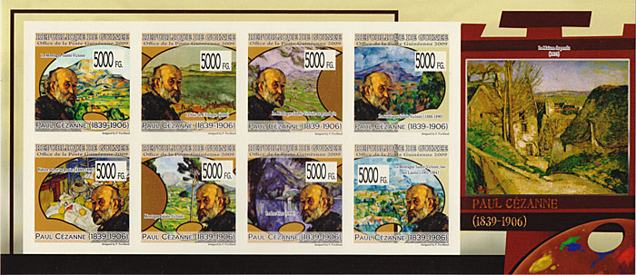 Малый лист Поль Сезанн. Гвинея, 2009 годF30 BLUE Малый лист Поль Сезанн. Гвинея, 2009 годF30 BLUEМалый лист Поль Сезанн. Гвинея, 2009 год. Размер марок 4 х 4 см, размер листа 9,5 х 22 см. Сохранность хорошая.