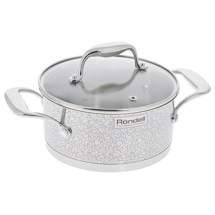 Кастрюля Rondell Vintage с крышкой, 2 лRDS-342 Кастрюля Rondell Vintage с крышкой, 2 лRDS-342Кастрюля Rondell Vintage изготовлена из высококачественной нержавеющей стали 18/10, что гарантирует безупречный внешний вид посуды, практичность и долговечность. Уникальный 2-х этапный метод технологии тройного дна с вштампованным, а затем вплавленным алюминиевым диском позволяет равномерно распределять и значительно дольше сохранять тепло в стенках и дне посуды, что предотвращает пригорание пищи и обеспечивает более быстрое приготовление блюд. Посуда продолжает готовить даже после выключения плиты! Внешние стенки кастрюли оформлены деколью с эффектом крокелюра. Кастрюля и крышка оснащены ненагревающимися клепаными ручками из нержавеющей стали. Крышка, выполненная из термостойкого стекла, позволяет контролировать процесс приготовления без потери тепла. Аккумуляция тепла при закрытой крышке создает замкнутый цикл парообразования, позволяя готовить в такой посуде без использования масла и воды или же с их минимальным количеством, что позволяет сохранить натуральный...