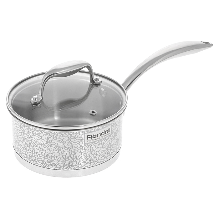 Ковш Rondell Fancy с крышкой, 1,3 лRDS-396 Ковш Rondell Fancy с крышкой, 1,3 лRDS-396Ковш Rondell Fancy изготовлен из высококачественной нержавеющей стали 18/10, что гарантирует безупречный внешний вид посуды, практичность и долговечность. Уникальный 2-х этапный метод технологии тройного дна с вштампованным, а затем вплавленным алюминиевым диском позволяет равномерно распределять и значительно дольше сохранять тепло в стенках и дне посуды, что предотвращает пригорание пищи и обеспечивает более быстрое приготовление блюд. Посуда продолжает готовить даже после выключения плиты! Крышка, выполненная из термостойкого стекла, позволяет контролировать процесс приготовления без потери тепла. Аккумуляция тепла при закрытой крышке создает замкнутый цикл парообразования, позволяя готовить в такой посуде без использования масла и воды или же с их минимальным количеством, что позволяет сохранить натуральный вкус продуктов. С отметками литража на внутренних стенках посуды вы легко сможете соблюдать пропорции рецептуры без применения дополнительных предметов. ...
