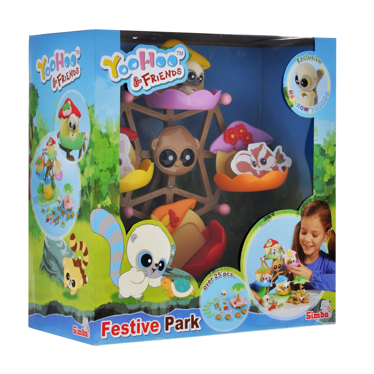 Simba Игровой набор YooHoo & Friends Каруселька5955312 Simba Игровой набор YooHoo & Friends Каруселька5955312Игровой набор YooHoo & Friends Каруселька не оставит равнодушной ни одну девочку. YooHoo и его друзья хотят отдохнуть и повеселиться! Они решили покататься на вращающемся колесе обозрения и устроить пикник. За столом для пикника друзья могут сидеть и есть вкусные плоды. Набор включает в себя колесо обозрения, стол для пикника с зонтиком, многочисленные стулья и фрукты и уникальную фигурку в виде YooHoo, приятную на ощупь. Благодаря маленьким размерам элементов набора ваша малышка сможет брать его с собой на прогулку или в гости. Порадуйте ее таким замечательным подарком! Характеристики: Материал: текстиль, пластик. Высота фигурки: 4 см. Высота колеса: 24 см. Диаметр столика: 8 см.