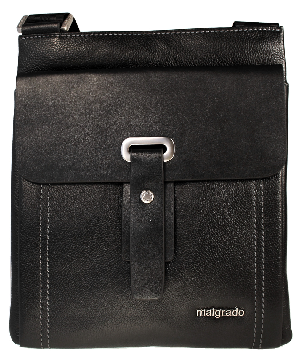 Сумка мужская Malgrado, цвет: черный. BR25-345BR25-345 black Сумка мужская Malgrado, цвет: черный. BR25-345BR25-345 blackОригинальная мужская сумка Malgrado из натуральной кожи черного цвета. Сумка закрывается клапаном на магнитные кнопки. Внутри одно отделение, три отделения для кредитных карт и кармашек для телефона. Также на задней стороне расположен вшитый кармашек на молнии. В комплекте плечевой текстильный ремень и чехол для хранения. Характеристики: Материал: натуральная кожа, текстиль, металл. Размер сумки: 24 см х 28 см х 3 см. Длина плечевого ремня: 70-140 см. Цвет: черный.