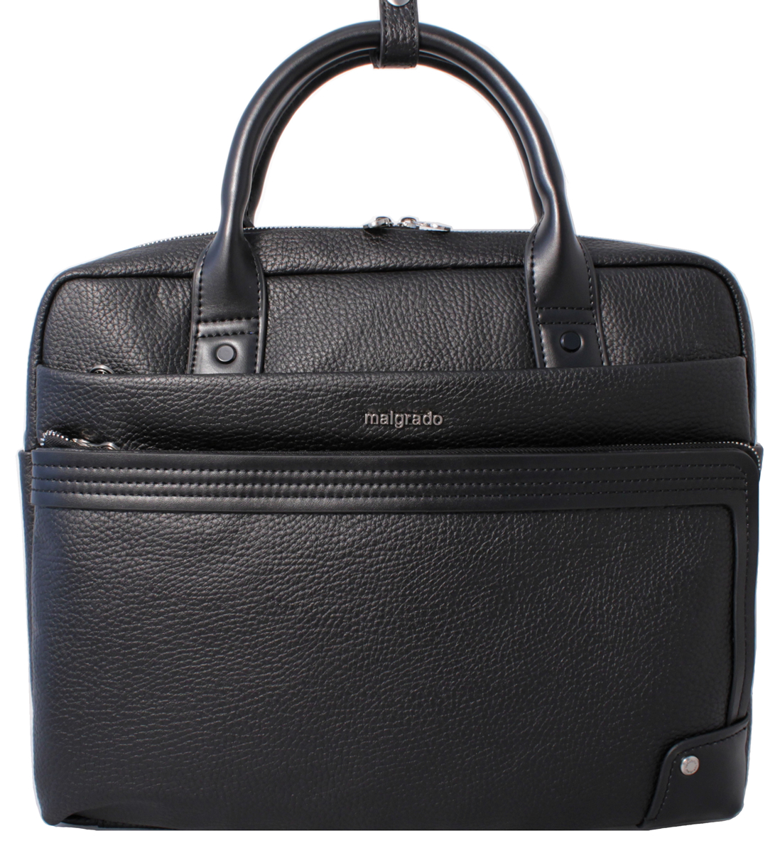 Сумка мужская Malgrado, цвет: черный. BR10-495С1538BR10-495С1538 black Сумка мужская Malgrado, цвет: черный. BR10-495С1538BR10-495С1538 blackСтильная мужская сумка Malgrado выполнена из натуральной кожи черного цвета с тиснением под рептилию. Сумка имеет одно основное отделение, которое закрывается на молнию. Внутри - кармашек на липучке для планшета, два кармашка для мелочей, кармашек на липучке для бумаг, два кармашка для мелочей. С передней и задней стороны имеется два отделения на молнии. Также на лицевой стороне сумки расположено три кармашка для визиток и кредитных карт, два кармашка для телефона и мелочей, два кармашка для пишущих принадлежностей. Сумка оснащена двумя удобными ручками и отстегивающимся плечевым ремнем регулируемой длины с накладкой для плеча. Фурнитура - серебристого цвета. Стильная мужская сумка Malgrado идеально подчеркнет ваш образ.