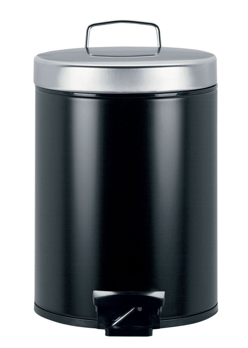 Бак мусорный Brabantia Классический, с педалью, цвет: черный, 5 л333361 Бак мусорный Brabantia Классический, с педалью, цвет: черный, 5 л333361Идеальное решение для ванной комнаты и туалета! Предотвращает распространение запахов - прочная не пропускающая запахи металлическая крышка; Плавное и бесшумное открывание/закрывание крышки; Надежный педальный механизм, высококачественные коррозионно-стойкие материалы; Удобная очистка – прочное съемное внутреннее ведро из пластика; Бак удобно перемещать - прочная ручка для переноски; Отличная устойчивость даже на мокром и скользком полу – противоскользящее основание; Предохранение пола от повреждений - пластиковый защитный обод; Всегда опрятный вид - идеально подходящие по размеру мешки для мусора с завязками (размер B); 10-летняя гарантия Brabantia. Характеристики: Материал: сталь. Размер: 264*226*298мм. Артикул: 333361.