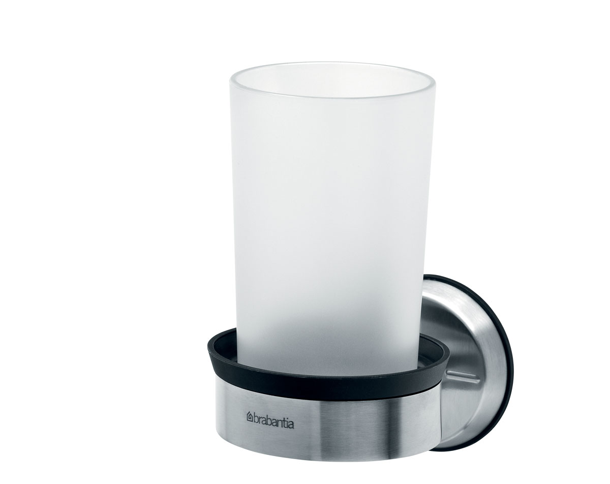 Подстаканник Brabantia, цвет: матовая сталь427503 Подстаканник Brabantia, цвет: матовая сталь427503Надежное долговечное изделие из высококачественных коррозионностойких материалов; Стакан изготовлен из практически небьющегося пластика; Прост в очистке – стакан можно мыть в посудомоечной машине; Легко и быстро крепится к стене – крепежная фурнитура входит в комплект; 10 лет гарантии Brabantia.