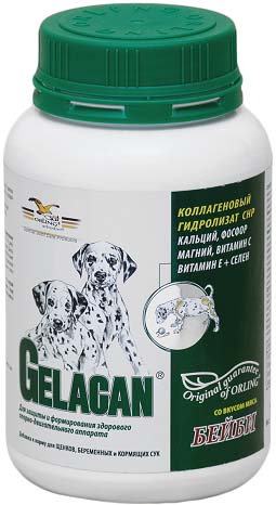 Добавка к корму для собак Orling Гелакан Бейби, 150 г. GLN-3GLN-3 Добавка к корму для собак Orling Гелакан Бейби, 150 г. GLN-3GLN-3Добавка к корму для собак Orling Гелакан Бейби интенсивно питает костную и другие соединительные ткани. Обеспечивает правильный рост, развитие и функционирование скелета щенков и молодых собак. Защищает опорно-двигательный аппарат щенной и лактирующей суки. Показания: - для профилактики нарушений опорно-двигательного аппарата щенков и молодых собак (особенно крупных пород) в период роста, а также щенных и лактирующих сук; - для правильного роста, развития и формирования скелета щенков и молодых собак; - для предотвращения чрезмерного или недостаточного роста скелетных структур, связанного с неправильной минерализацией; - для предотвращения деминерализации скелета беременных и кормящих сук. Способ применения: Применяется внутрь. Предварительно обязательно растворить в воде! Давать ежедневно с привычным для собаки кормом. В идеальном случае применение Гелакан Бейби следует начать со второй половины беременности суки, продолжать весь период...