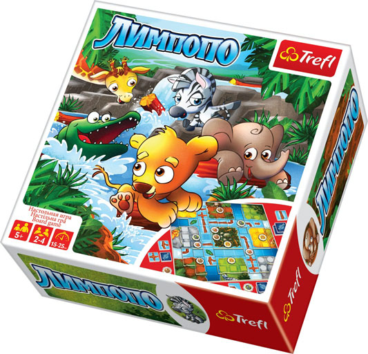 Настольная игра Лимпопо00860T Настольная игра Лимпопо00860TНастольная игра Лимпопо, отличный вариант времяпрепровождения для малышей. Ливневые дожди разлучили зверят с родителями и унесли их в русло бурной реки, им нужно помочь воссоединится с семьей, уворачиваясь от опасностей, подстерегающих их на пути. В комплект входит: игровое поле, рамка-река, 4 угловых острова, 4 финишных острова, 1 центральный остров и правила игры.