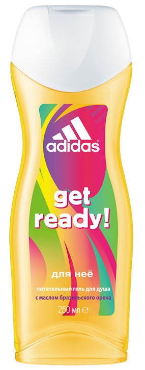 Adidas Гель для душа Get Ready!, женский, 250 мл34000936785 Adidas Гель для душа Get Ready!, женский, 250 мл34000936785Гель для душа Adidas Get Ready! для нее мягко очищает и питает кожу, оставляя легкий цветочно-фруктовый шлейф. Масло бразильского ореха, входящее с состав геля, нежно обволакивает кожу деликатной шелковистой вуалью. Не нарушает pH баланс. Прошел дерматологическое тестирование. Подходит для ежедневного применения. Характеристики: Объем: 250 мл. Товар сертифицирован.