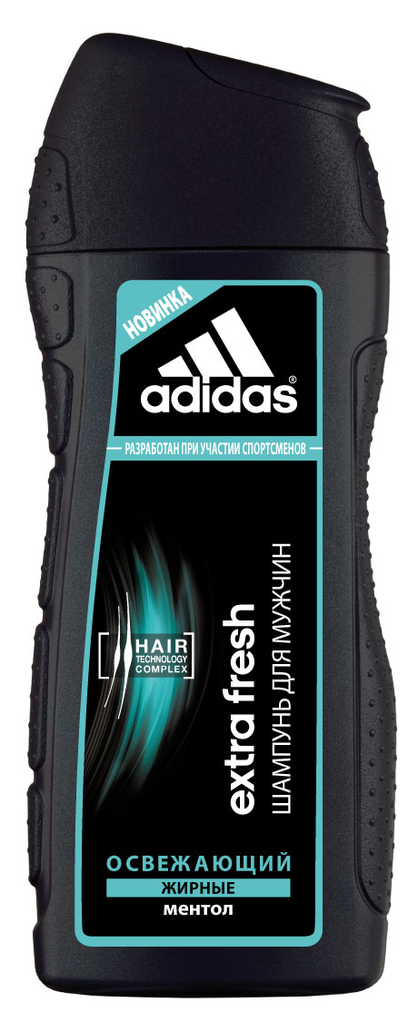 Adidas Шампунь Extra Fresh, освежающий, с ментолом, для склонных к жирности волос, для мужчин, 200 мл340131975 Adidas Шампунь Extra Fresh, освежающий, с ментолом, для склонных к жирности волос, для мужчин, 200 мл340131975Экстремальный климат, занятия спортом и, как следствие, частое мытье головы способствует ослаблению волос. Мужчинам нужен шампунь, который не повреждает волосы даже при частом использовании. Шампунь Adidas Extra Fresh разработан при участии спортсменов. Его инновационная формула c комплексом Hair Technology обеспечивает глубокое очищение волос, склонных к жирности. Комплекс Hair Technology - это уникальное сочетание двух основных компонентов, известных своим действием: - Пантенол: интенсивное увлажнение; - Катионный полимер: облегчение расчесывания волос. Формула шампуня содержит ментол, благодаря чему освежает кожу головы и обеспечивает мгновенный охлаждающий эффект. Технология Без силикона исключительно бережно воздействует на волосы. Характеристики: Объем: 200 мл. Товар сертифицирован.