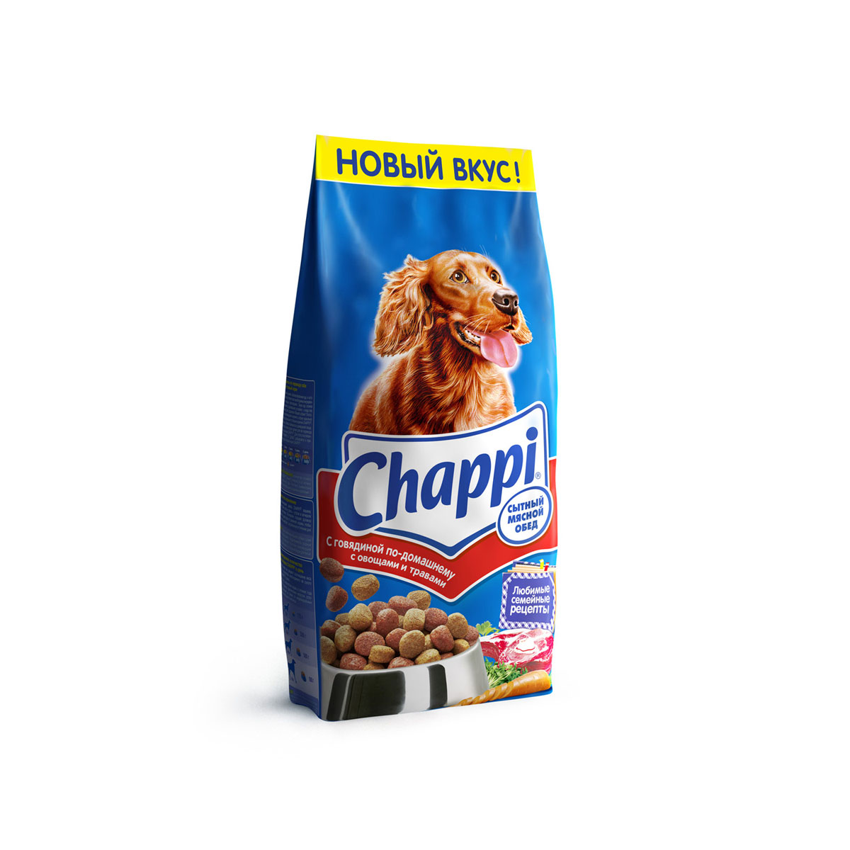 Корм сухой для собак Chappi Сытный мясной обед, с говядиной по-домашнему с овощами и травами, 15 кг10016 Корм сухой для собак Chappi Сытный мясной обед, с говядиной по-домашнему с овощами и травами, 15 кг10016Сухой корм Chappi Сытный мясной обед - это специально разработанная еда для собак с оптимально сбалансированным содержанием белков, витаминов и микроэлементов. Уникальная формула Chappi включает в себя все необходимые для здоровья компоненты: - мясо - для силы и энергии в течение дня; - овощи, травы и злаки - для отличного пищеварения; - масла и жиры - для блестящей шерсти и здоровой кожи; - кальций - для крепких зубов и костей; - витамины - для защиты здоровья; - минералы - для подержания собаки в оптимальной форме. Корм Chappi идеально подходит для вашего любимца как надежный источник жизненных сил. Состав: злаки, мясо и субпродукты, жиры животного происхождения, морковь, люцерна, растительные масла, минеральные вещества, витамины. Пищевая ценность в 100 г: белок - 18 г, жиры - 10 г, клетчатка - 7 г, влажность - не более 10 г, зола - 7 г, кальций - 0,8 г, фосфор - 0,6 г, витамин А - 500...