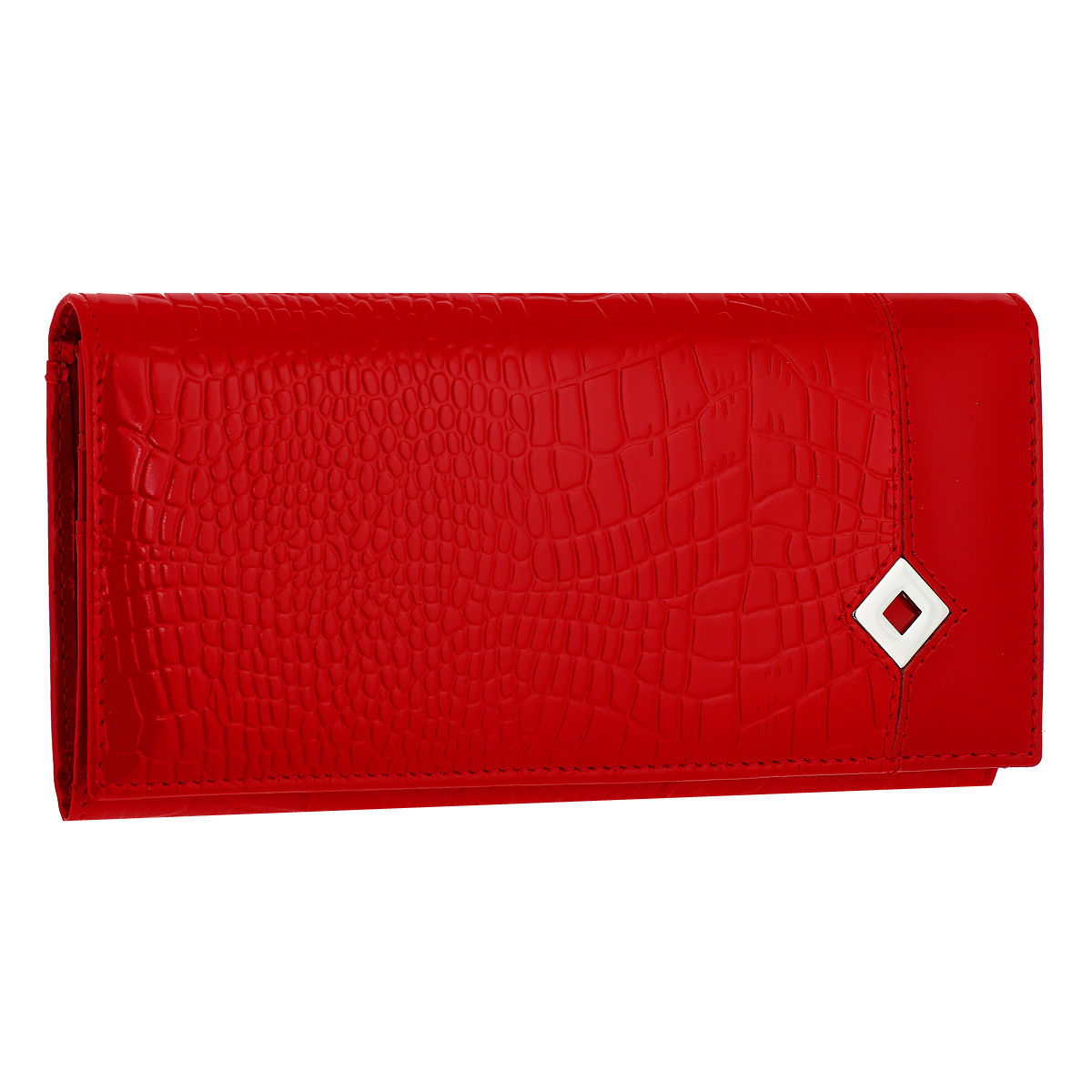 Портмоне женское Dimanche Papillon Rouge, цвет: красный. 415415 Портмоне женское Dimanche Papillon Rouge, цвет: красный. 415415Стильное женское портмоне Papillon Rouge выполнено из высококачественной натуральной кожи с тиснением “под рептилию”. Портмоне закрывается широким клапаном на кнопку. Внутри - три отделения для купюр, отделение для мелочи на молнии, пять наборных кармашков для кредиток, карман с “окошком” из прозрачного пластика и четыре дополнительных кармана для бумаг. На задней стенке расположен дополнительный накладной карман. Портмоне упаковано в фирменную картонную коробку.