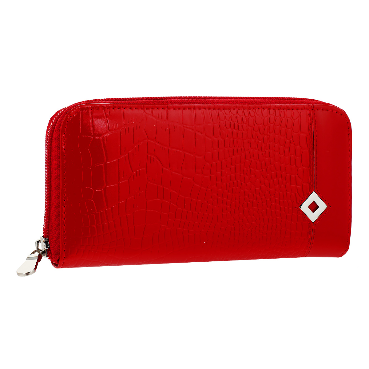 Портмоне женское Dimanche Papillon rouge, цвет: красный. 534534 Портмоне женское Dimanche Papillon rouge, цвет: красный. 534534Стильное женское портмоне Papillon rouge выполнено из высококачественной натуральной лаковой кожи с тиснением “под крокодила”. Портмоне закрывается на застежку-молнию. Внутри - четыре отделения для купюр, шесть кармашков для визиток, карман на молнии для монет, и горизонтальный карман для чеков и бумаг. Портмоне упаковано в фирменную картонную коробку. Характеристики: Материал: натуральная кожа, текстиль, металл. Размер портмоне: 18,5 см х 9 см х 2,5 см. Цвет: красный.