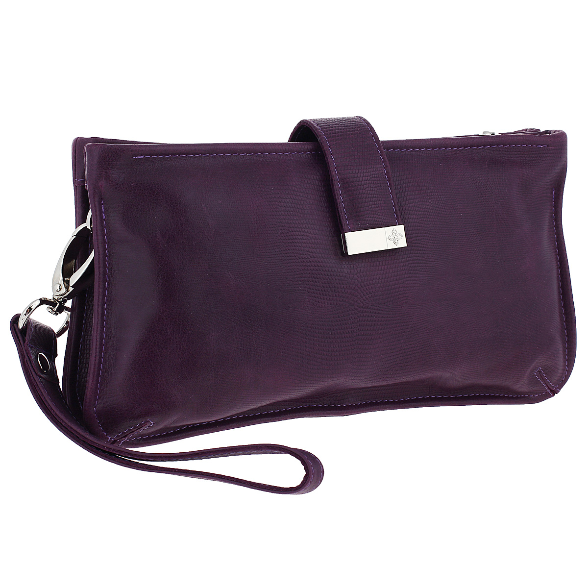 Клатч-косметичка Dimanche Elite Violet, цвет: фиолетовый. 885885 Клатч-косметичка Dimanche Elite Violet, цвет: фиолетовый. 885885Клатч-косметичка Elite Violet выполнен из натуральной высококачественной кожи. Закрывается на перекидной хлястик на магнитной кнопке. Состоит из двух самостоятельных отделений на молнии и одного отделения (без застежки) между ними. Внутри каждого самостоятельного отделения находится по одному маленькому кармашку. Клатч со съемным ремешком для запястья. Этот оригинальный аксессуар станет великолепным дополнением вашего образа. Характеристики: Материал: натуральная кожа, текстиль, металл. Размер клатча: 25 см х 13 см х 7,5 см. Длина ремешка: 17 см. Цвет: фиолетовый. Артикул: 885.
