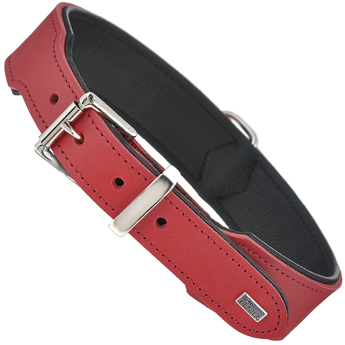 Ошейник для собак Hunter Smart Basic, цвет: красный, длина 60 см46949 Ошейник для собак Hunter Smart Basic, цвет: красный, длина 60 см46949Ошейник для собак Hunter Smart Basic предназначен для собак крупных пород. Ошейник изготовлен из двух слоев мягкой телячьей кожи с подвернутыми краями. По всей поверхности изделие оформлено декоративными стежками. Ошейник оснащен металлической петлей для поводка. Длина ошейника: 60 см. Обхват шеи: 47 см - 54 см. Ширина ошейника: 3,9 см.