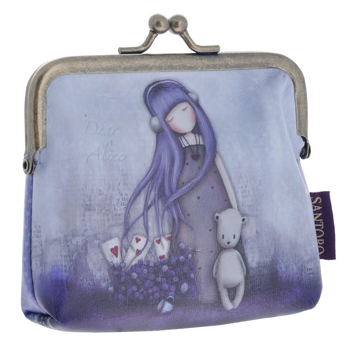 Кошелек Dear Alice, цвет: сиреневый. 00122000012200 Кошелек Dear Alice, цвет: сиреневый. 00122000012200Оригинальный кошелек Dear Alice выполнен из искусственной кожи с оригинальным принтом - изображением девочки. Кошелек имеет одно отделение и закрывается на металлический замок-защелку. Кошелек Dear Alice станет отличным подарком человеку, ценящему практичные и стильные вещи, а качество его исполнения представит такой подарок в самом выгодном свете. Характеристики: Материал: полиуретан, полиэстер, аллюминий. Размер кошелька: 11 см х 11 см х 1,5 см.