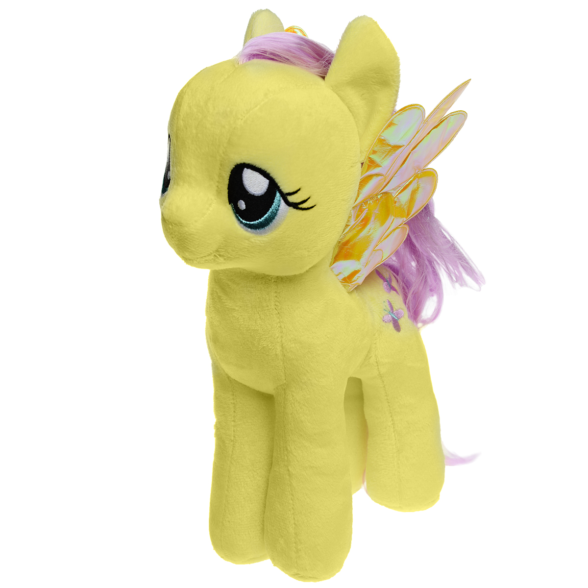 My Little Pony. Мягкая игрушка Пони Fluttershy, 30 см41077 My Little Pony. Мягкая игрушка Пони Fluttershy, 30 см41077Мягкая игрушка Fluttershy выполнена в виде очаровательной пони желтого цвета с длинным хвостом, гривой и волшебными переливающимися крылышками. Игрушка изготовлена из высококачественного текстильного материала с набивкой из синтепона. Грива и хвостик Флаттершай выполнены из мягкого текстиля, их можно заплетать и расчесывать. Игрушка имеет специальные уплотнения в ногах, что позволяет ей стоять самостоятельно, без опоры. Как и все игрушки серии Beanie Buddy, она изготовлена вручную, с любовью и вниманием к деталям. Флаттершай - очень нежная, робкая и застенчивая. А еще она - самая добрая лошадка в Понивилле! Она очень любит животных и умеет с ними разговаривать, а дома у нее живет целая компания забавных питомцев. Удивительно мягкая игрушка принесет радость и подарит своему обладателю мгновения нежных объятий и приятных воспоминаний. Специальные гранулы, используемые при ее набивке, способствуют развитию мелкой моторики рук малыша Великолепное качество исполнения...