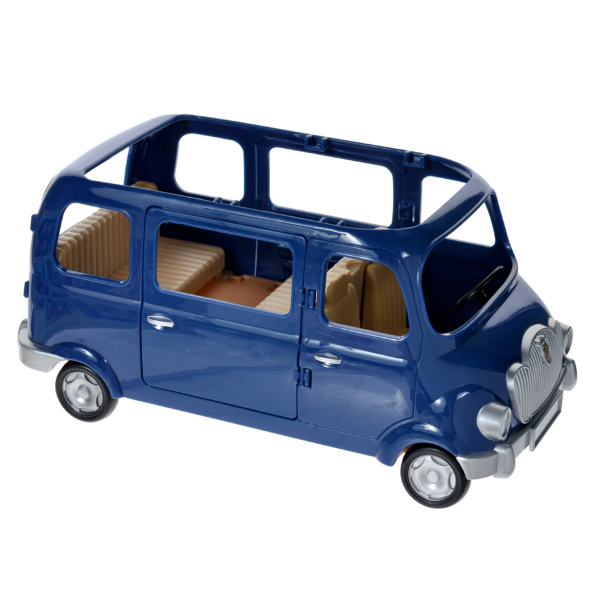 Sylvanian Families Семейный автомобиль на 7 мест2003 Sylvanian Families Семейный автомобиль на 7 мест2003Игровой набор Sylvanian Families Семейный автомобиль, 7 мест привлечет внимание вашей малышки и не позволит ей скучать. Набор включает в себя автомобиль с тремя рядами сидений, три детских кресла для малыша и двойняшек, а также две дорожные карты. Кресла снабжены специальными резиночками для крепления фигурок. Дверцы машины открываются. Ваша малышка будет часами играть с набором, придумывая различные истории. Sylvanian Families - это целый мир маленьких жителей, объединенных общей легендой. Жители страны Sylvanian Families - это кролики, белки, медведи, лисы и многие другие. У каждого из них есть дом, в котором есть все необходимое для счастливой жизни. В городе, где живут герои, есть школа, больница, рынок, пекарня, детский сад и множество других полезных объектов. Жители этой страны живут семьями, в каждой из которой есть дети. В домах Sylvanian Families царит уют и гармония. Домашние животные радуют хозяев. Здесь продумана каждая...