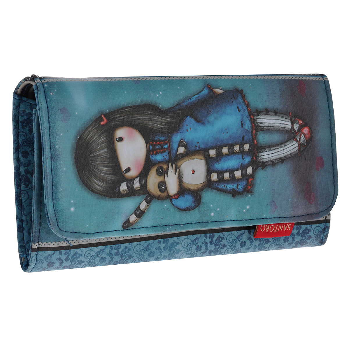 Кошелек Hush Little Bunny, цвет: синий. 00122150012215 Кошелек Hush Little Bunny, цвет: синий. 00122150012215Оригинальный кошелек Hush Little Bunny выполнен из искусственной кожи с оригинальным принтом - изображением девочки. Кошелек состоит из основного отделения на кнопке, имеющего два кармана под купюры, 6 кармашков для карт и визиток, отделения для мелочи на молнии и маленького кармашка для мелочей. Кошелек The Fox станет отличным подарком человеку, ценящему практичные и стильные вещи, а качество его исполнения представит такой подарок в самом выгодном свете.