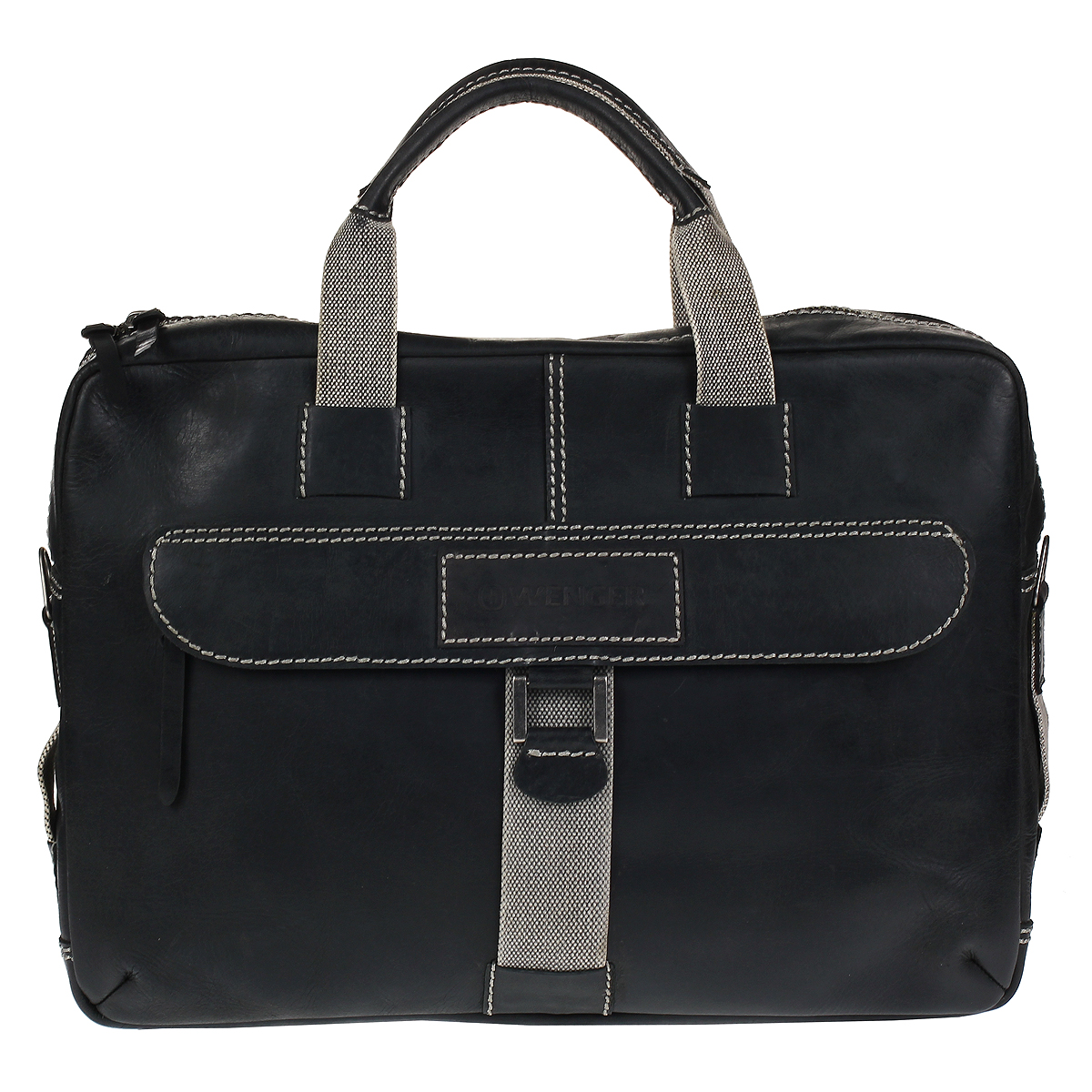 Портфель мужской Wenger Arizona, цвет: темно-серый. W23-10BlW23-10Bl Портфель мужской Wenger Arizona, цвет: темно-серый. W23-10BlW23-10BlМужской портфель Wenger “Arizona” выполнен из мягкой воловьей кожи и оформлен контрастной отстрочкой, а также отделкой из толстых текстильных ремней. Портфель имеет одно вместительное отделение и закрывается на металлическую молнию с двумя бегунками. Внутри - вшитый карман на молнии, шесть кармашков для кредиток или визитных карточек, два держателя для пишущих инструментов, карман для мобильного телефона, отделение для планшетного компьютера. На внешней стороне под клапаном расположен карман на молнии. На задней стенке - вшитый карман на молнии. Портфель оснащен двумя ручками, а также текстильным плечевым ремнем регулируемой длины. Модный портфель из кожи - неизменный атрибут делового человека. Кожаные сумки Wenger - модные, функциональные, высококачественные сумки с уникальным дизайном. Характеристики: Материал: натуральная воловья кожа, текстиль, металл. Цвет: темно-серый. Размер сумки: 48 см х 33 см х 12 см.
