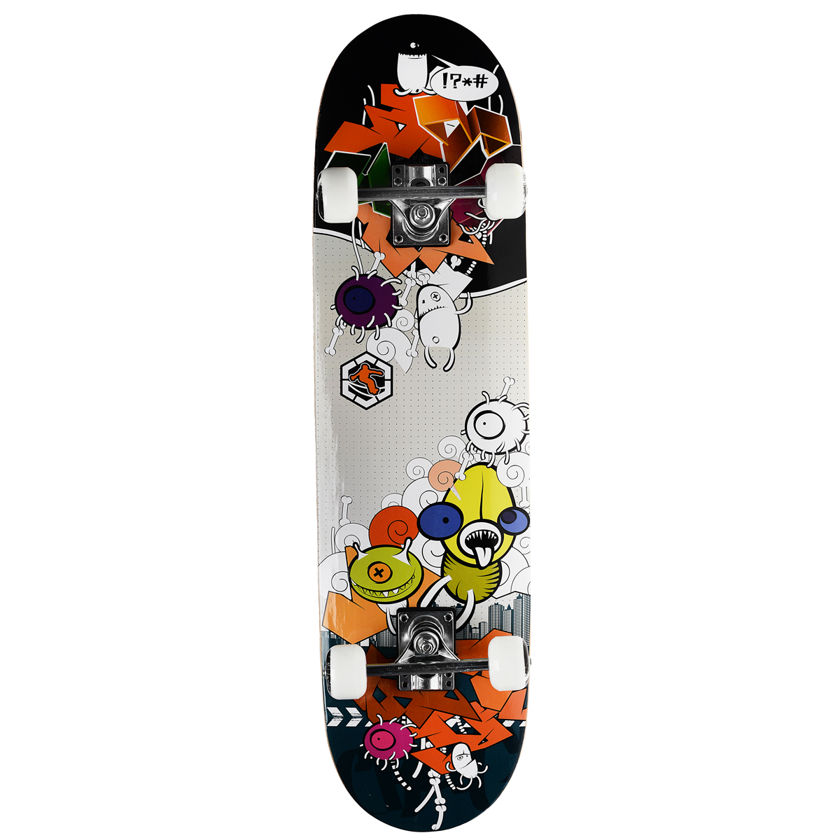 Скейтборд MaxCity Crank, цветной принт, дека 79 см х 20 см2770960904318 Скейтборд MaxCity Crank, цветной принт, дека 79 см х 20 см2770960904318Cкейтборды MaxCity - это самый подходящий вариант для начинающих скейтбордистов и просто любителей. Качественные материалы изготовления дадут вам полностью ощутить удовольствие от катания, а надежные комплектующие позволят выполнять несложные трюки без риска повредить доску. MaxCity - это качество по приемлемой цене. Нижняя часть деки украшена оригинальным рисунком.