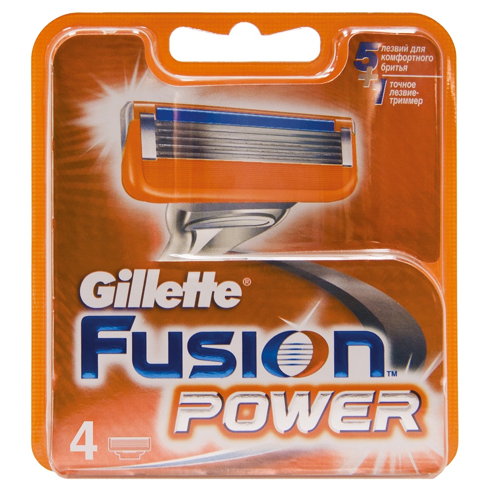 Gillette Сменные кассеты для бритья Fusion Power, 4 штGIL-75048873 Gillette Сменные кассеты для бритья Fusion Power, 4 штGIL-75048873Gillette - лучше для мужчины нет! Технология 5-лезвийной бреющей поверхности: 5 лезвий PowerGlide, расположенных ближе друг к другу, позволяют снизить давление на кожу для уменьшения раздражения и большего комфорта чем у Mach3. Микроимпульсы снижают трение и обеспечивают более гладкое скольжение бритвы. 15 специальных микро гребней Fusion помогают разглаживать неровную поверхность кожи, позволяя 5 лезвиям скользить максимально гладко. Увлажняющая полоска теряет цвет, сигнализируя о необходимости сменить лезвие. - При покупке упаковки сменных кассет Fusion или Fusion Power из 4 шт. вы экономите до 10% по сравнению с покупкой двух упаковок из 2 шт. (на основании отпускной цены Procter&Gamble). - Технология из 5 лезвий обеспечивает меньшее давление на кожу по сравнению с бритвами Mach 3. - Улучшенная увлажняющая полоска обеспечивает еще более плавное скольжение картриджа по поверхности кожи по сравнению с бритвами Mach 3. - Лезвие-триммер...