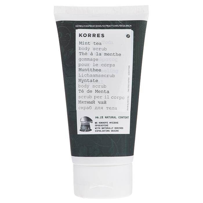 Korres Скраб для тела, с мятным чаем, 150 мл5203069045042 Korres Скраб для тела, с мятным чаем, 150 мл5203069045042Сочетание молотого бамбука и масла жожоба эффективно удаляет мертвые клетки и улучшает микроциркуляцию. Сочетание мультиминералов соды, магния, цинка и марганца восстанавливает энергию клеток и увлажняет кожу. Активные ингредиенты: Экстракт мятного чая – защищает кожу от свободных радикалов; Гранулы бамбука и жожоба – улучшают микроциркуляцию крови; Сода, магний, цинк – увлажняют, восстанавливают энергию. Способ применения : нанести скраб на влажную кожу, распределить легкими массажными движениями, тщательно смыть. Применять один – два раза в неделю. Характеристики: Объем: 150 мл. Товар сертифицирован.