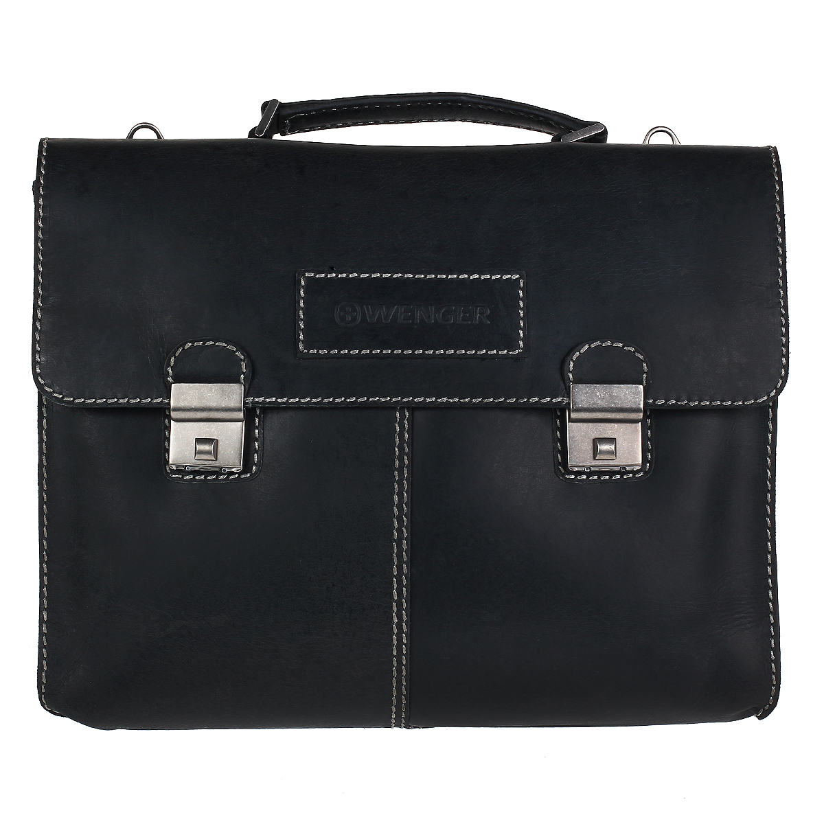 Портфель мужской Wenger Arizona, с кодовыми замками, цвет: серый. W23-07BlW23-07Bl Портфель мужской Wenger Arizona, с кодовыми замками, цвет: серый. W23-07BlW23-07BlМужской портфель Wenger Arizona изготовлен из высококачественной воловьей натуральной кожи серого цвета. Кожа серии Arizona (коровья кожа) имеет потертый внешний вид, что делает ее уникальной и создает специфический эффект старины. Портфель по всей поверхности оформлен стежками светло-серого цвета. Портфель имеет два основных отделения. Первое отделение закрывается клапаном на два магнитных замка. Внутри содержит основной отдел и отдел с мягкими стенками для ноутбука или документов (на липучке). Под клапаном расположено вместительное вшитое отделение, закрывающееся на застежку-молнию. Второе отделение закрывается клапаном на два кодовых замка-защелки. Двухзначный код на каждом замке легко меняется (код заводской установки - 00). Внутри содержится два накладных кармашка, два держателя для ручек, вшитый карман на молнии и 6 кармашков для пластиковых карт или визиток. Под клапаном имеется открытое отделение для планшета. Внутренняя...