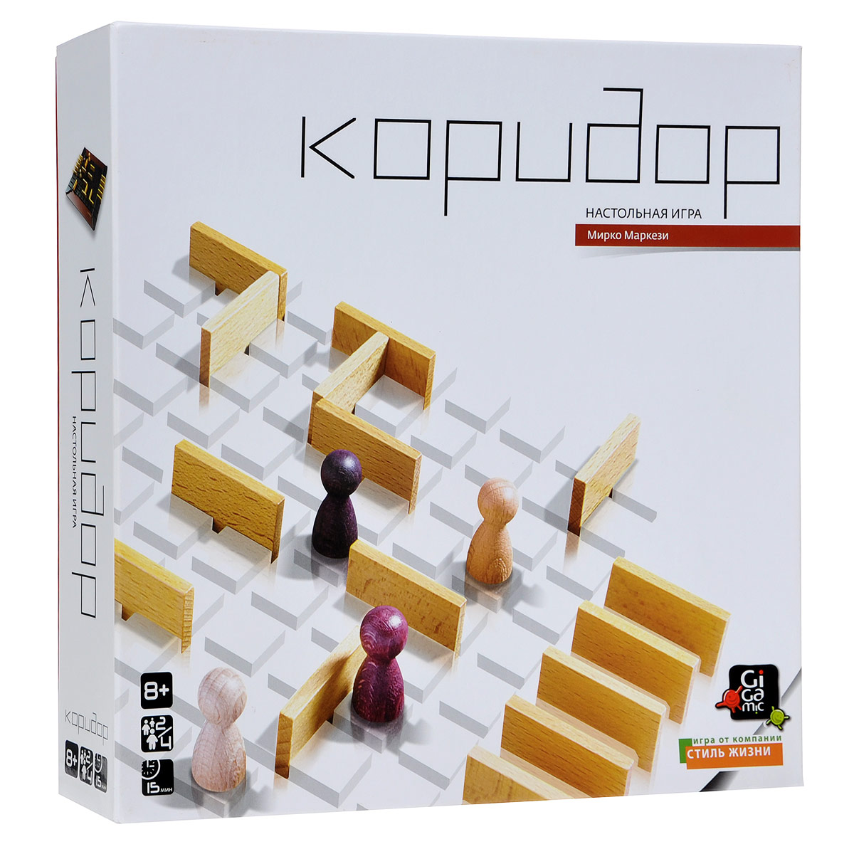Настольная игра КоридорР61761 Настольная игра КоридорР61761Настольная игра Коридор (Quoridor) отлично подойдет для веселого времяпрепровождения в кругу семьи и друзей. Запутайте соперника в коридорах лабиринта и первым прорвитесь к цели! Каждый ход вам придется делать выбор - приблизить победу, передвинув свою фишку, или поставить преграду на пути соперника? Но возведенные вами стены могут оказаться и на вашем пути, а у противника тоже есть десяток преград в запасе. Здесь есть место и для серьезного расчета и для ярких эмоций, а победитель зачастую неизвестен до самого конца. Игра с интенсивным взаимодействием между игроками. В комплект игры входят: игровое поле, 4 фигурки, 20 перегородок, мешочек для хранения и правила игры на русском языке. Количество: 2-4 игрока. Время игры: 15 минут. Автор: Мирко Маркези.