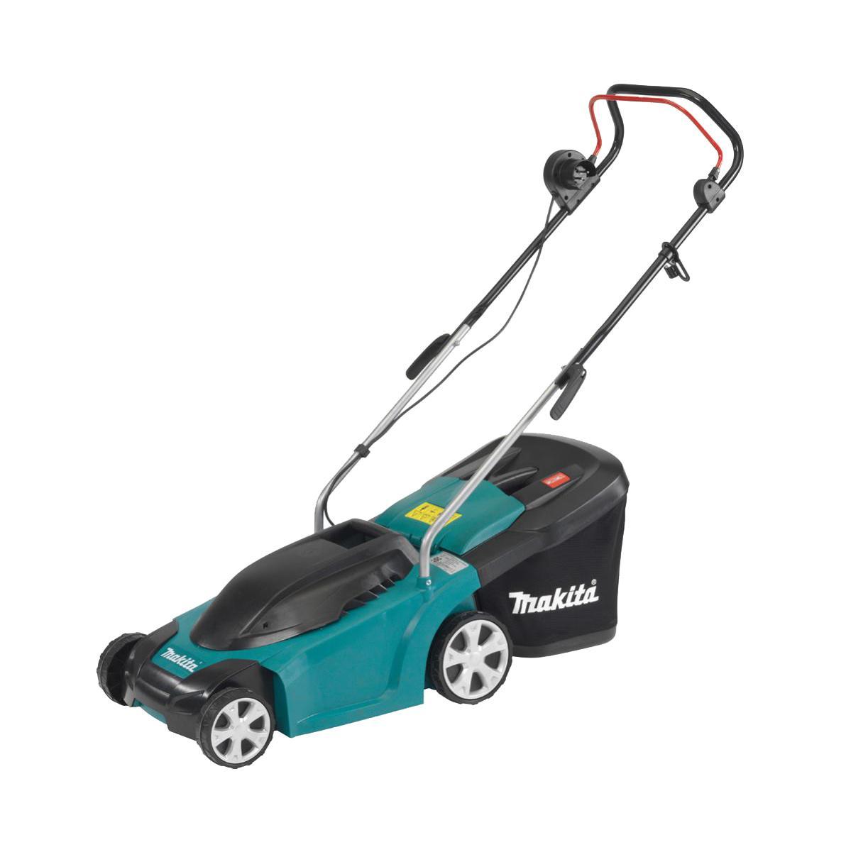 Газонокосилка Makita ELM3311ELM3311 Газонокосилка Makita ELM3311ELM3311Электрическая несамоходная газонокосилка Makita ELM3311 - легкий агрегат для поддержания в ухоженном виде придомовой территории. Ширина скоса за один проход составляет 33 см. Высота стрижки регулируется в диапазоне от 20 до 55 мм. Корпус выполнен из легкого, прочного материала - полипропилена. Вместительный травосборник, рассчитанный на 27 л отходов, не требует частого опустошения. Также контейнер оснащен индикатором наполнения. Задние колеса увеличенного диаметра способствуют лучшей проходимости косилки. Колеса сдвинуты внутрь корпуса для удобства кошения травы у края стены.