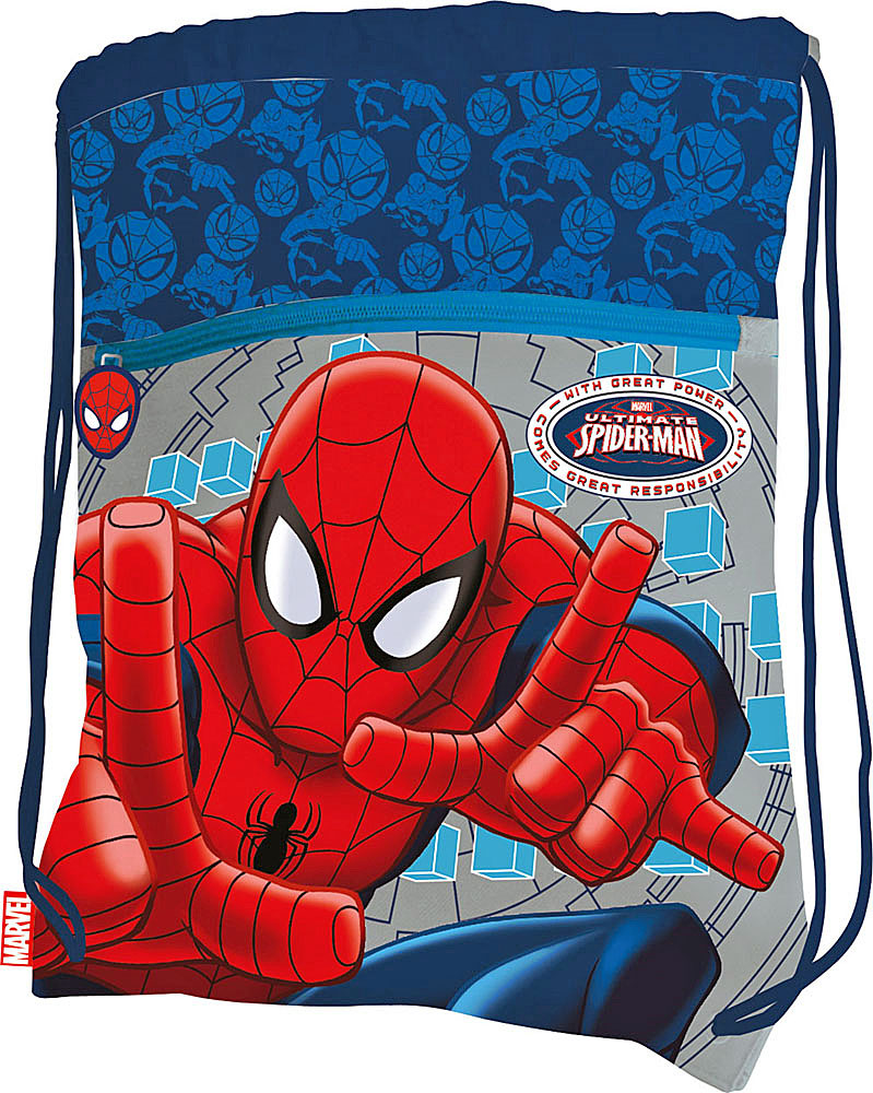 Сумка для сменной обуви Spider-Man, цвет: синий, светло-серыйSMBB-UT2-880 Сумка для сменной обуви Spider-Man, цвет: синий, светло-серыйSMBB-UT2-880Сумку Spider-Man удобно использовать как для хранения, так и для переноски сменной обуви. Она выполнена из прочного полиэстера и затягивается сверху текстильными шнурками. На лицевой стороне расположен большой внешний карман на застежке-молнии. Бегунок дополнен удобным текстильным держателем. Два небольших отверстия в нижней части обеспечивают вентиляцию. Плотный материал обеспечит надежность и долговечность сумки. Шнурки фиксируются в нижней части сумки, благодаря чему ее можно носить за спиной как рюкзак. Сумка оформлена ярким принтом с изображением Человека-паука - главного героя мультфильма Spider-Man.