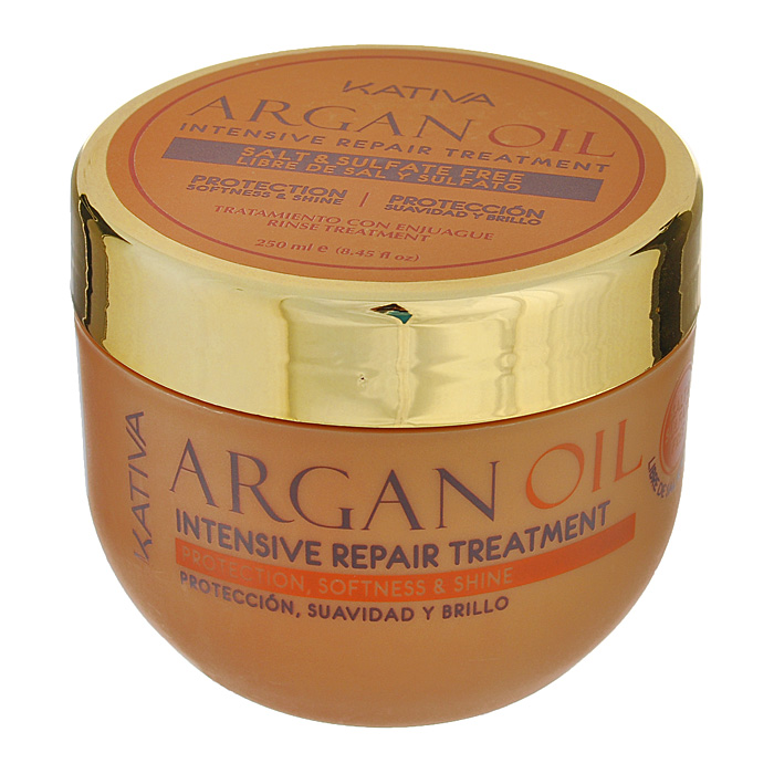 Kativa Уход Argan Oil для волос, интенсивно восстанавливающий, увлажняющий, 250 мл65807249 Kativa Уход Argan Oil для волос, интенсивно восстанавливающий, увлажняющий, 250 мл65807249Средство обеспечивает интенсивное пролонгированное увлажнение и питание вашим волосам. Они великолепно защищены от негативного воздействия внешних факторов, таких как ультрафиолет, частая укладка волос или выпрямление с помощью парикмахерского утюжка. Маска возвращает волосам упругость и эластичность, делая их гладкими и ухоженными. Обеспечивает эластичность, выносливость и придает блеск волосам. Способ применения : нанести на чистые влажные волосы по всей длине. Оставить на 5-10 минут для глубокого воздействия, а затем тщательно смыть.