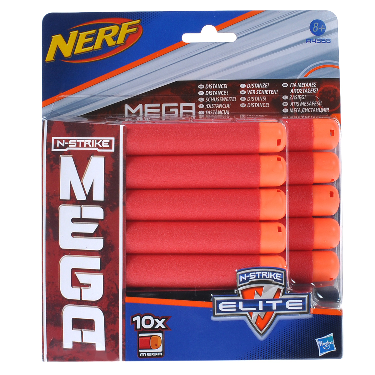 NERF, Набор 10 стрел для бластеровA4368E24 NERF, Набор 10 стрел для бластеровA4368E24Запасные стрелы Nerf подходят для всех бластеров линейки Mega. Они выполнены из гибкого вспененного полимера. В комплекте 10 стрел. Игры с бластером помогут ребенку в развитии меткости, ловкости, координации движений и сноровки.