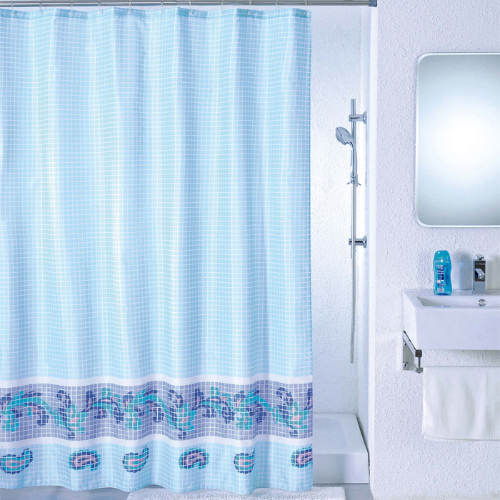Штора для ванной комнаты Milardo Blue Fresco, 180 см х 200 см. SCMI011PSCMI011P Штора для ванной комнаты Milardo Blue Fresco, 180 см х 200 см. SCMI011PSCMI011PШтора для ванной комнаты Milardo, изготовлена из полиэстера с водоотталкивающей пропиткой, декорирована изображением фрески с витиеватым узором. Штора быстро сохнет, легко моется (разрешена деликатная стирка в стиральной машине при температуре 30°С без отжима) и обладает повышенной износостойкостью, благодаря двойной обработке краев и устойчивым красителям. Вверху предусмотрены металлические люверсы. В комплекте также имеется 12 пластиковых колец. Штора для ванной Milardo порадует вас своим ярким дизайном и добавит уюта в ванную комнату.