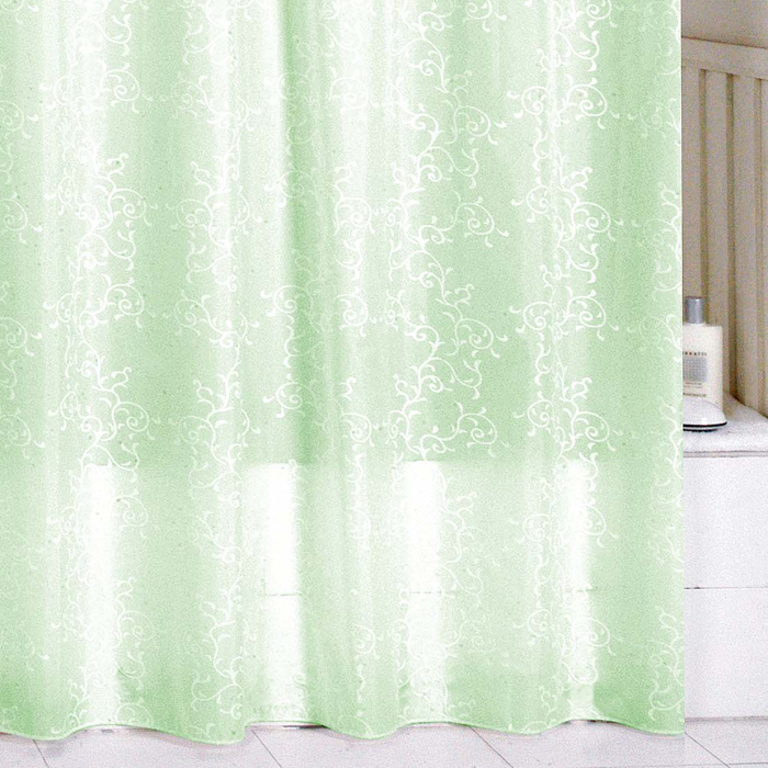 Штора для ванной комнаты Milardo Green Leaf, 180 см х 200 см. SCMI084PSCMI084P Штора для ванной комнаты Milardo Green Leaf, 180 см х 200 см. SCMI084PSCMI084PШтора для ванной комнаты Milardo, изготовлена из полиэстера с водоотталкивающей пропиткой, декорирована витиеватым рисунком. Штора быстро сохнет, легко моется (разрешена деликатная стирка в стиральной машине при температуре 30°С без отжима) и обладает повышенной износостойкостью, благодаря двойной обработке краев и устойчивым красителям. Вверху предусмотрены металлические люверсы. В комплекте также имеется 12 пластиковых колец. Штора для ванной Milardo порадует вас своим ярким дизайном и добавит уюта в ванную комнату.
